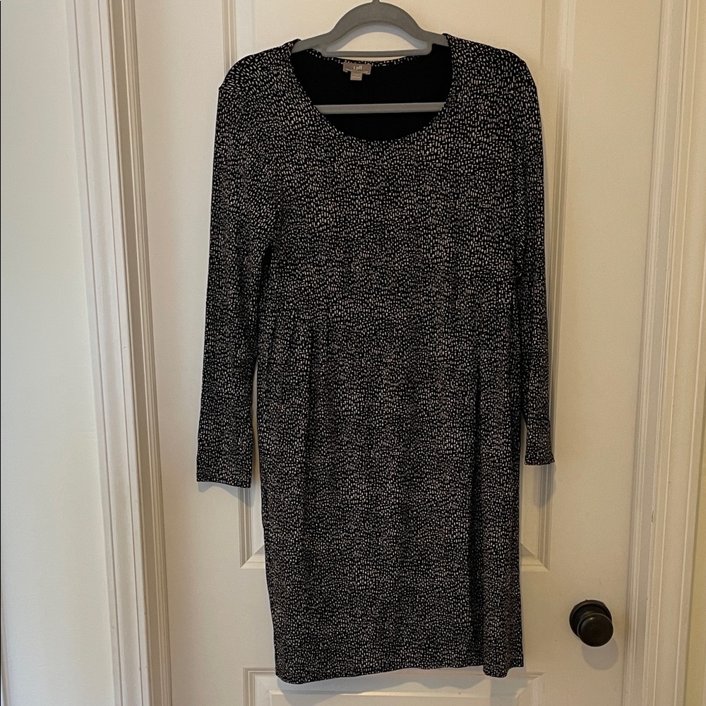 J. Jill Black and White Long Sleeve Dress